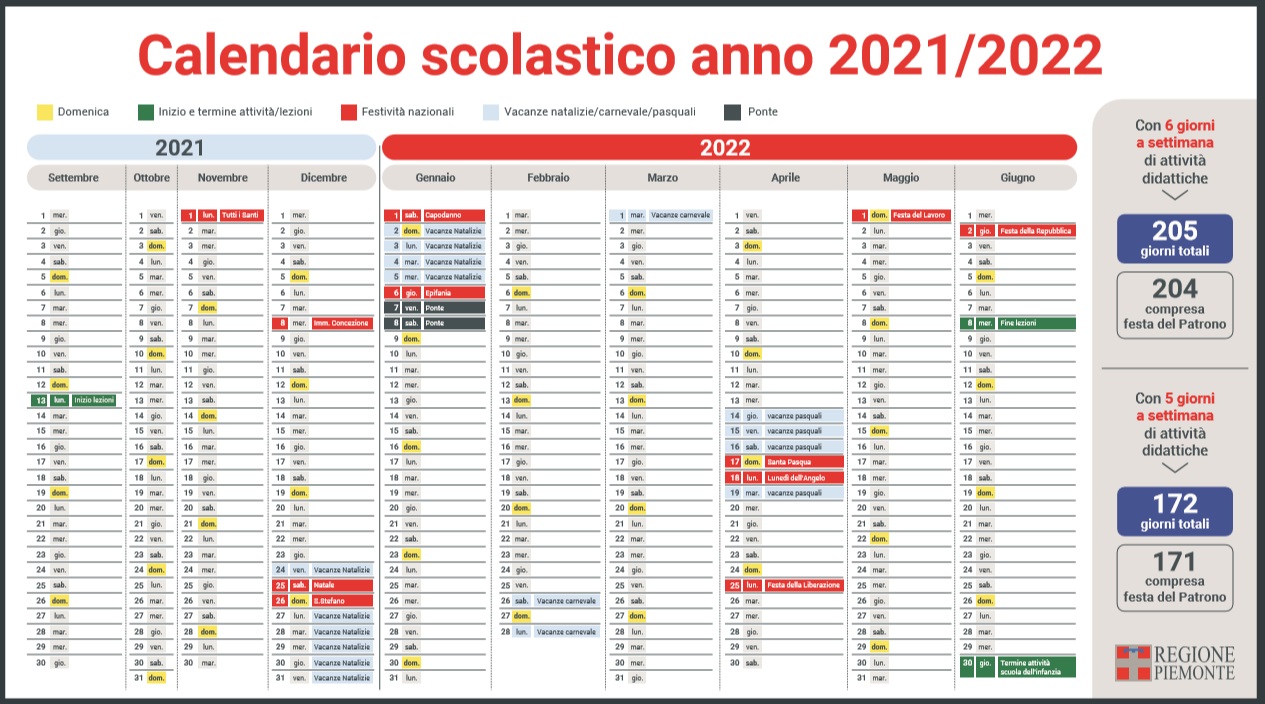 CALENDARIO SCOLASTICO 2021/22